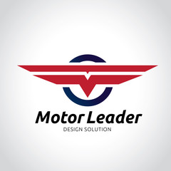 Motor wing logo, Motor leader concept symbol.