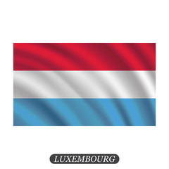 Waving Luxembourg flag on a white background. Vector illustration
