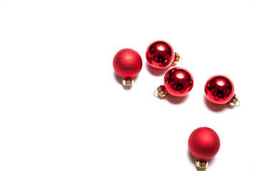 Shiny red Christmas baubles