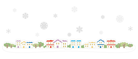 住宅　街並み　雪
