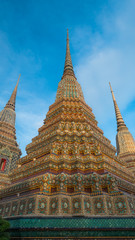 Big pagoda and thai art architecture in Wat Phra Chetupon Vimolmangklararm (Wat Pho) temple, Thailand. Photo taken on: 2 November , 2016
