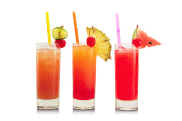 Cold cocktails isolated