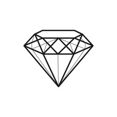 Diamond. Jewel. Decoration. Vector, contour icon