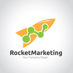 Rocket marketing logo template.