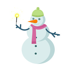 Snowman Vector Illustration in Flat Design