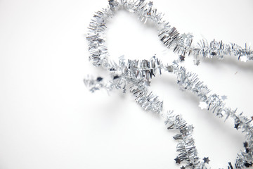 Bright shiny silver Christmas garland