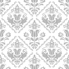 Oriental classic pattern. Seamless abstract background with repeating elements. Light gray and white pattern