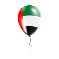 Obraz premium United Arab Emirates balloon with flag. Bright Air Ballon in the Country National Colors. Country Flag Rubber Balloon. Vector Illustration.