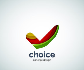 Fototapeta premium Vector choice concept, tick logo template