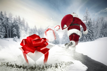 santa claus and gift 