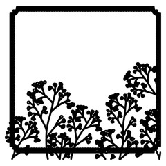 Flowers frame icon. Decoration rustic garden floral nature plant and spring theme. Isolated and silhouette design. Vector illustration