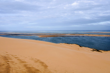Fototapeta na wymiar View from the dune of Pyla, highest in Europe (France)