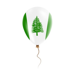 Norfolk Island balloon with flag. Bright Air Ballon in the Country National Colors. Country Flag Rubber Balloon. Vector Illustration.