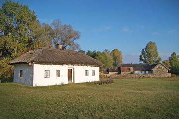 Old hut, Ukraine, Eastern Europe ancient construction, building 