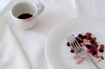 coffee cup mark with red lipstick