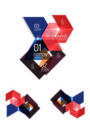 Set of abstract geometric paper graphic layouts