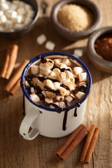 s'mores hot chocolate mini marshmallows cinnamon winter drink