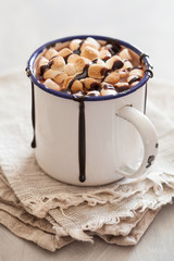 s'mores hot chocolate mini marshmallows cinnamon winter drink