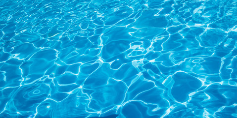 Fototapeta na wymiar Blue ripped water in waterpool, background