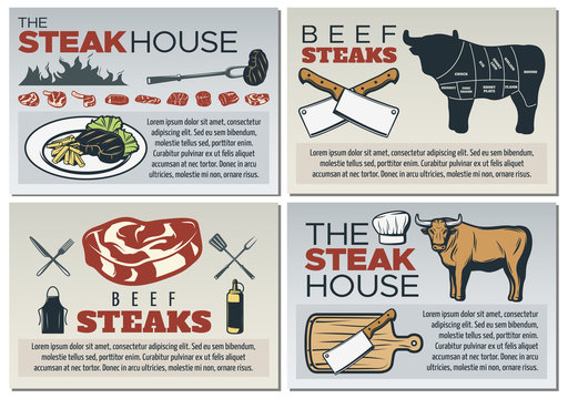 Steak Poster Design Set