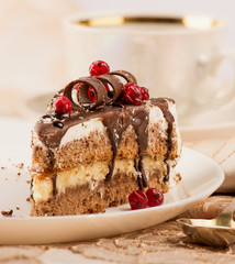 chocolate cake on plate