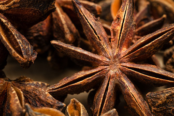 Badian Or Star Anise. Closeup. Macro.