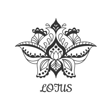 Decorative vector lotus flower