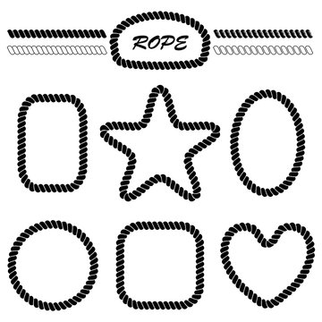 set of monochrome vector brushes and frames