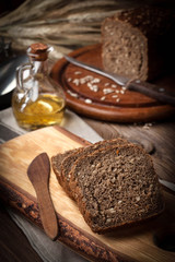 Wholemeal bread with sunflower seeds.