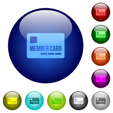 Member card color glass buttons