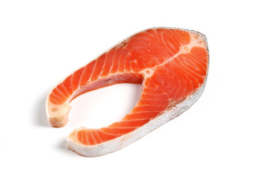 Ready raw fresh salmon for cooking or served.