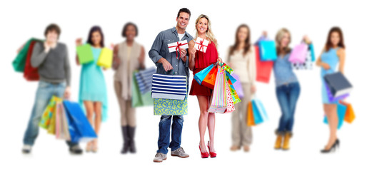 Fototapeta premium Group of shopping customers.