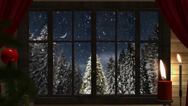Open window for Christmas