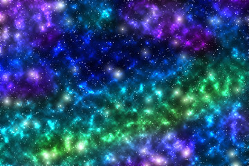 Space, light and interstellar nebulae Concept.