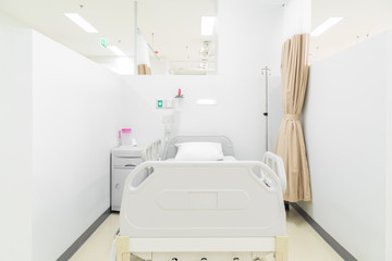 Hospital room with medical bed