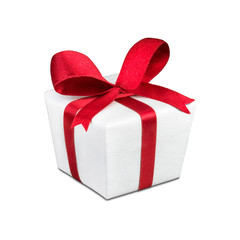 Geschenk rot weiß als Freisteller
