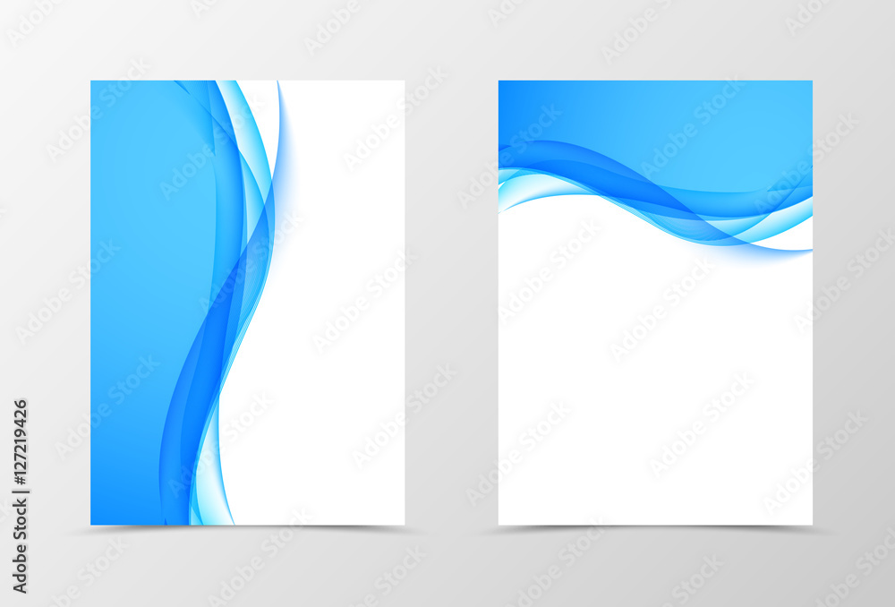 Poster front and back dynamic wavy flyer template design