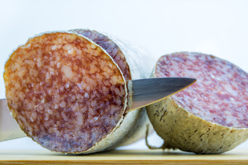 Delicious Hungarian salami from pork
