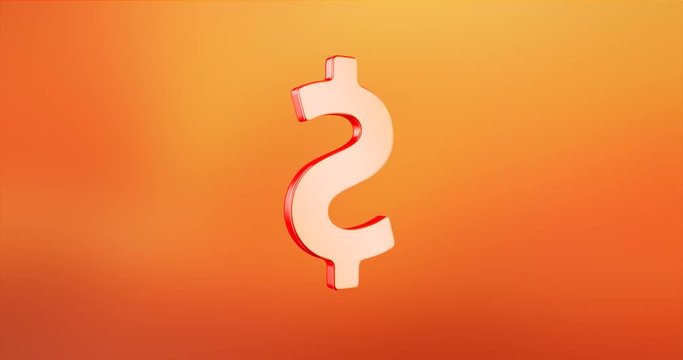 Animated Dollar Sign Red 3d Icon Loop Modules for edit with alpha matte
