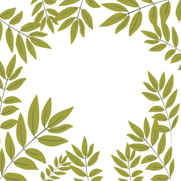 Leaves frame icon. Decoration rustic garden floral nature plant and spring theme. Isolated design. Vector illustration