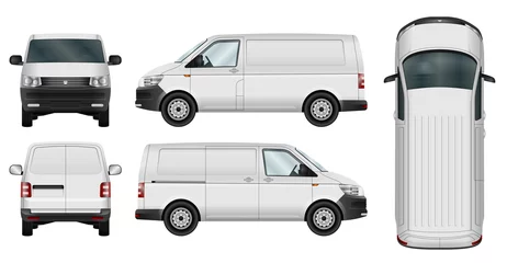 Foto op Plexiglas Car vector template. Cargo minivan isolated on white background. All elements in groups on separate layers. The ability to easily change the color. © Yuri Schmidt