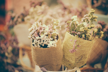 decoration flower vintage color tone for retro style postcard background design.