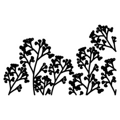 Flowers silhouette icon. Decoration rustic garden floral nature plant and spring theme. Isolated design. Vector illustration