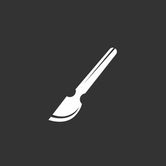 Scalpel logo on black background. Vector icon
