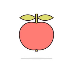 Apple fruit color thin line icon.Vector illustration
