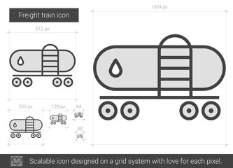 Freight train line icon.