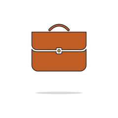 Briefcase color thin line icon.Vector illustration