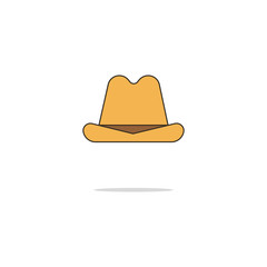 Mens hat color thin line icon.Vector illustration