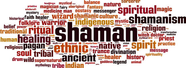 Obraz premium Shamanism word cloud concept. Vector illustration