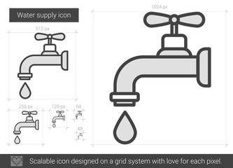 Water supply line icon.